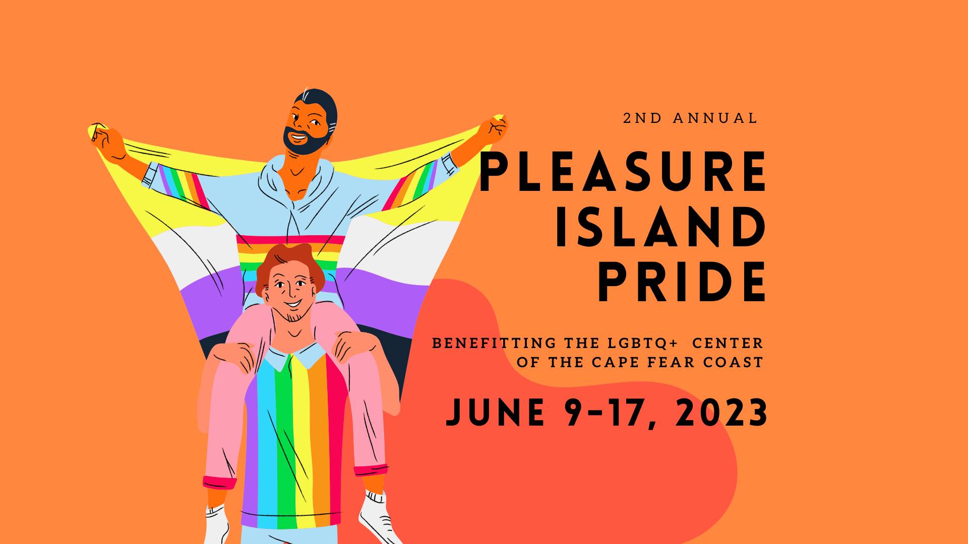 Graphic for the 2nd annual Pleasure Island Pride celebration.