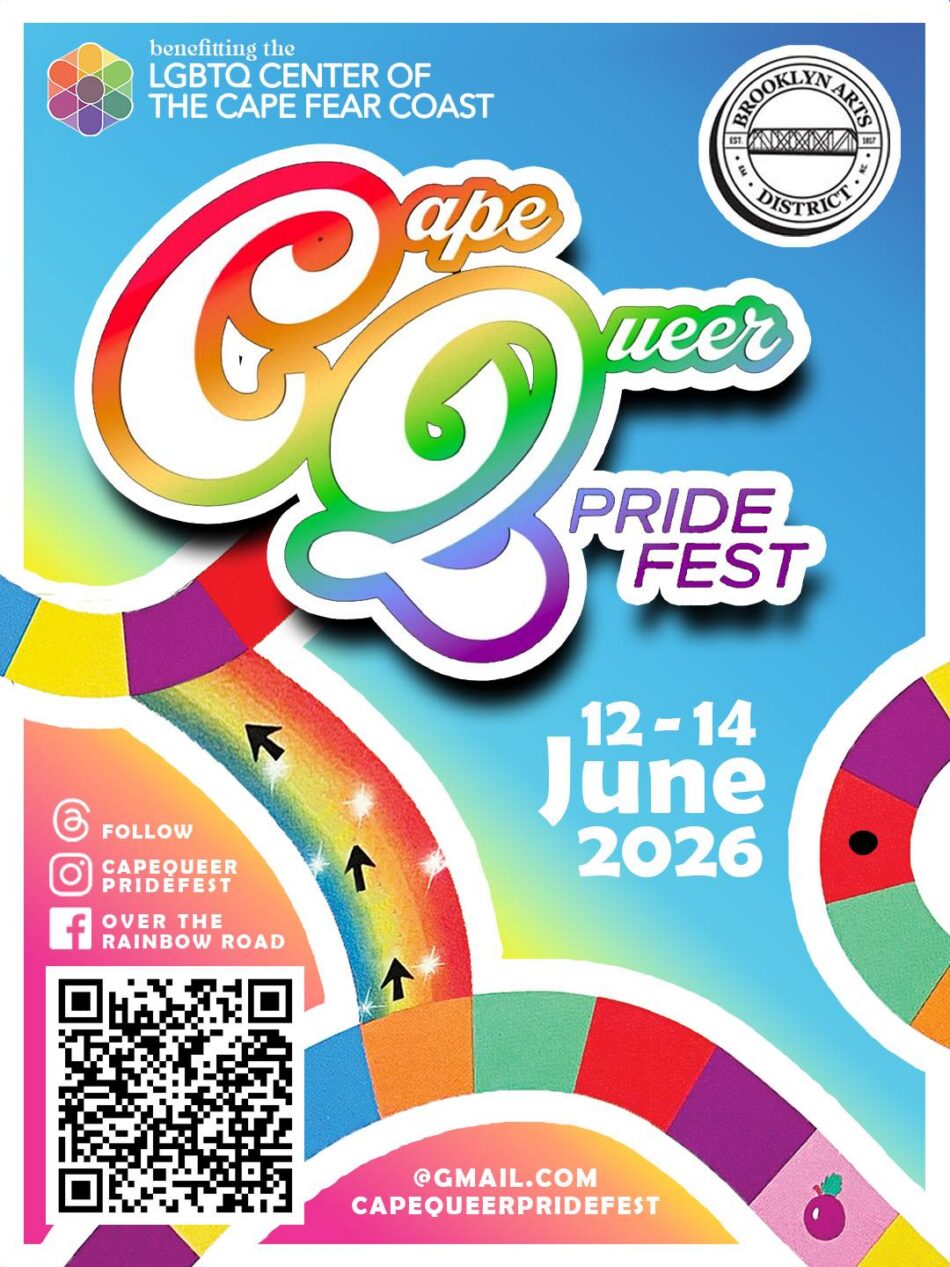 Poster for the Cape Queer Pride Fest. Contains a QR code on the bottom left for more event information.