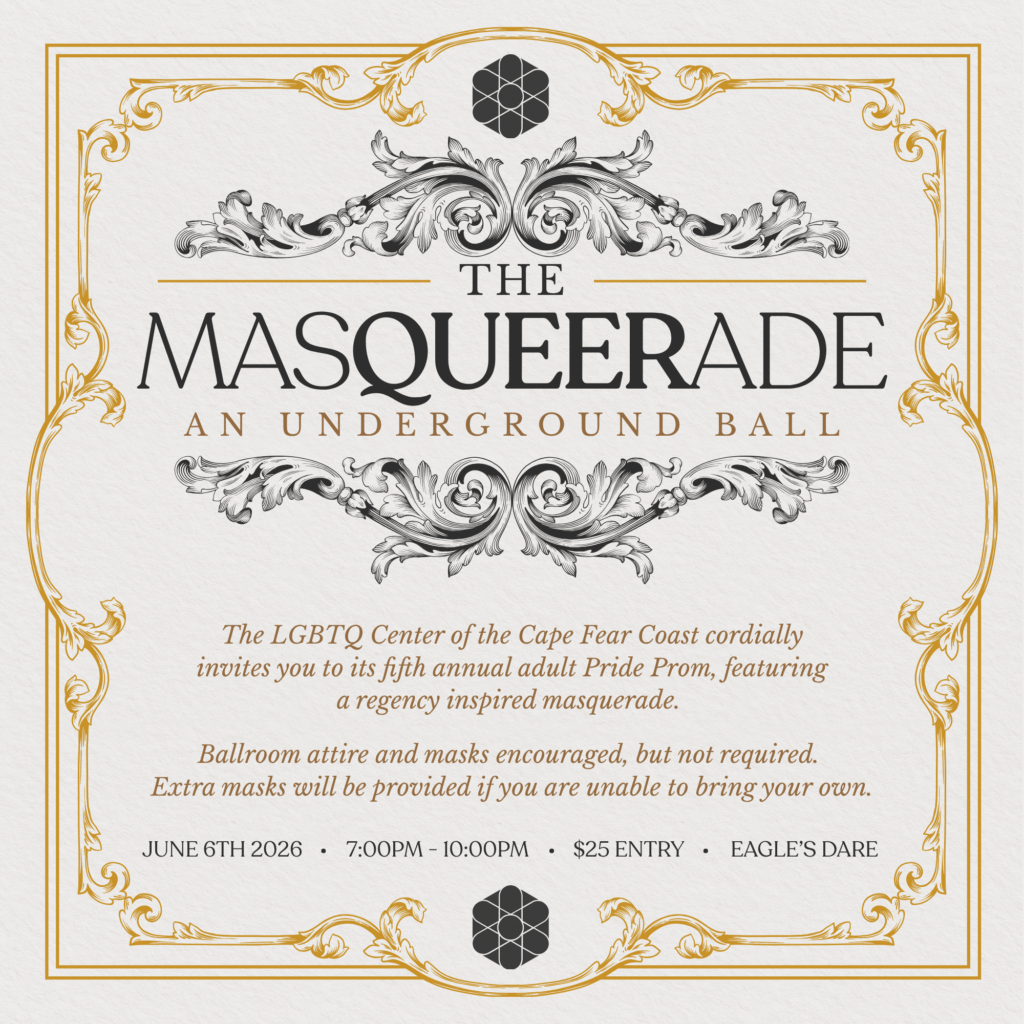Post advertising the 2026 Pride Prom Masquerade.
