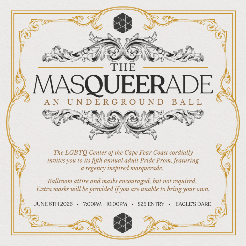 Post advertising the 2026 Pride Prom Masquerade.