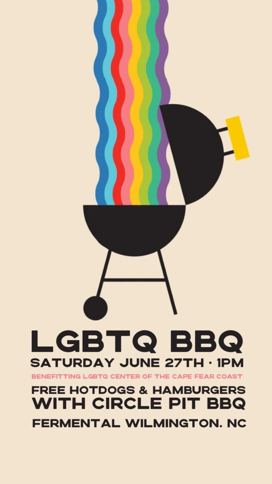 Poster for Fermental's LGBTQ BBQ.