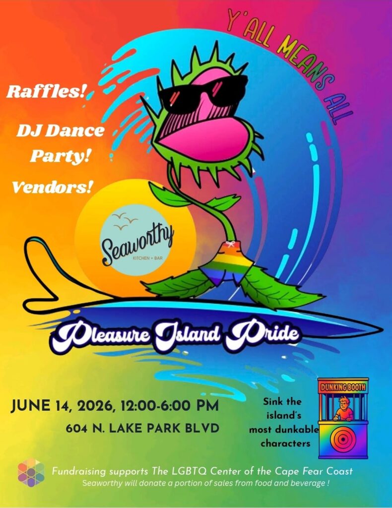 Poster for the 2026 Pleasure Island Pride celebration.