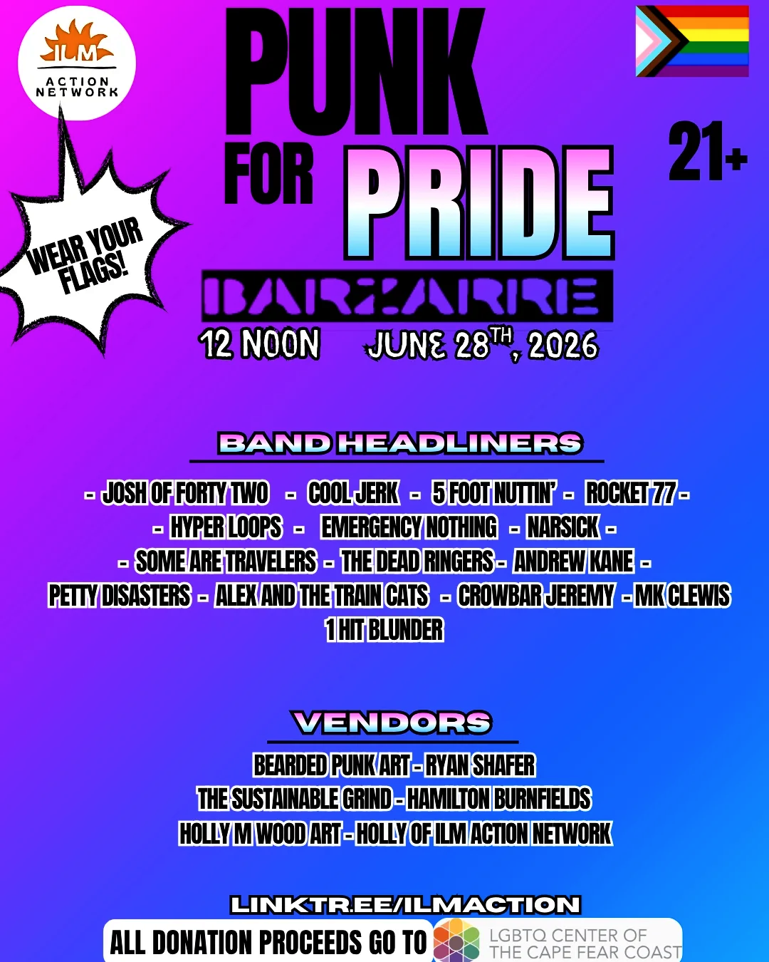 Punk for Pride concert poster.