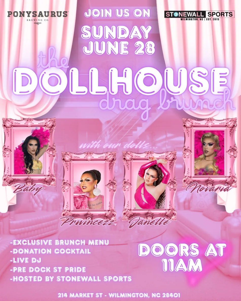 Poster for the Dollhouse Drag Brunch.